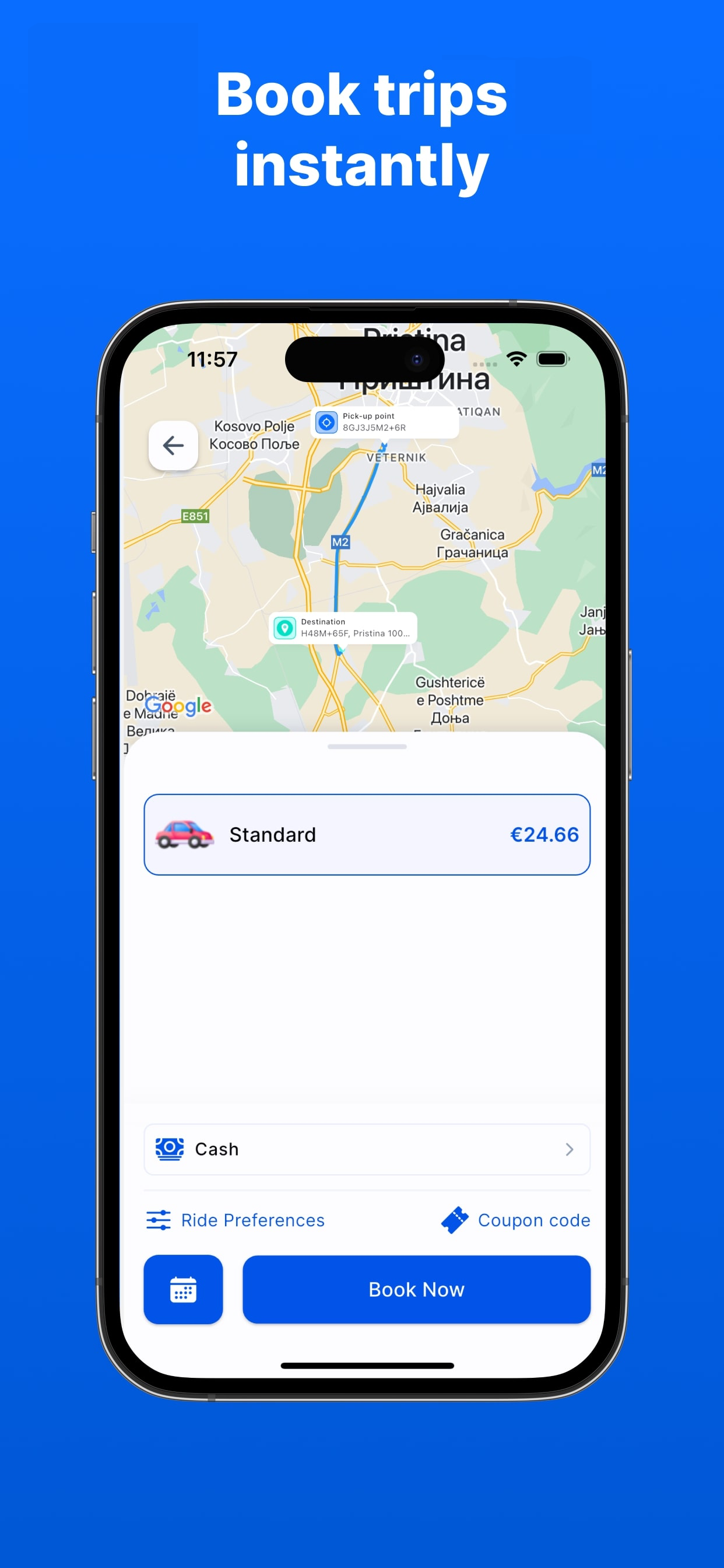 QuikRide app screenshot