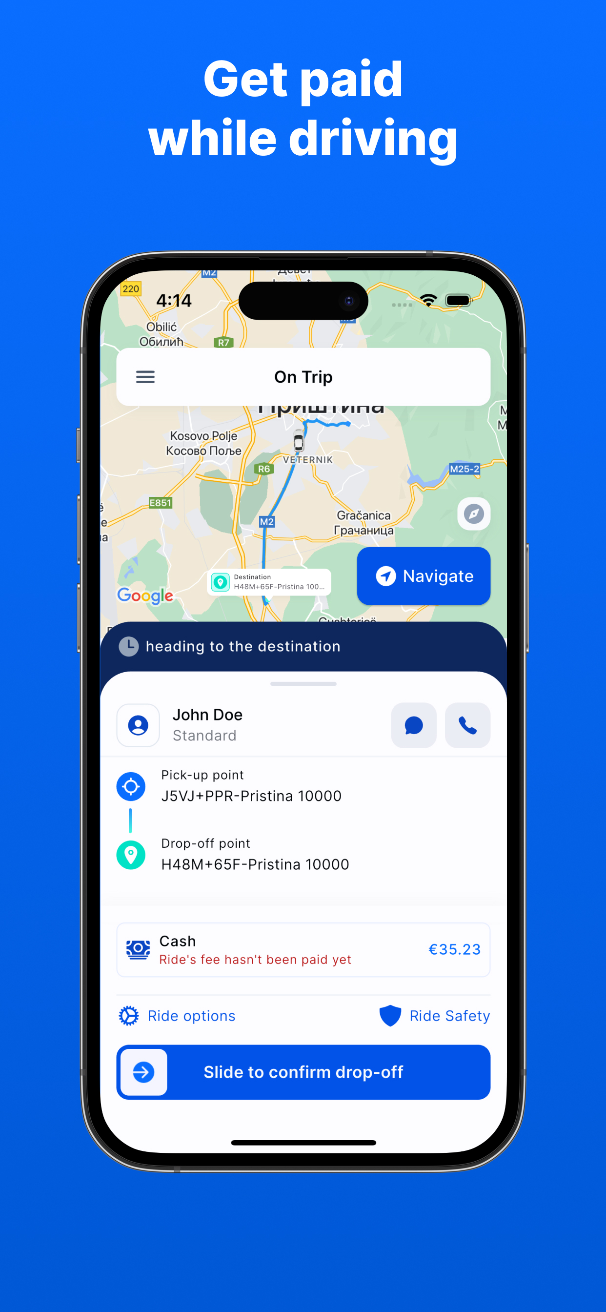 QuikRide app screenshot